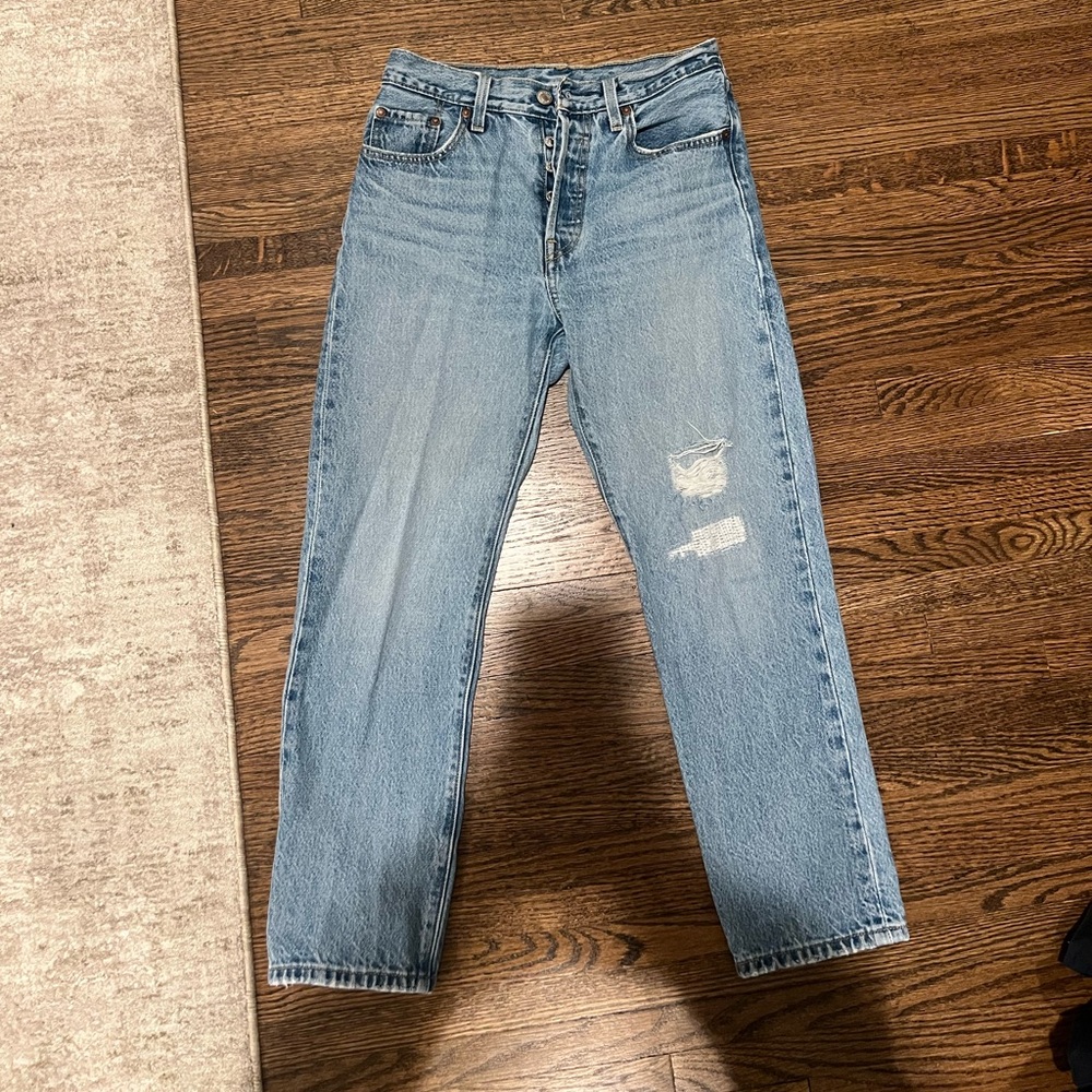 Levi's High Rise Distressed Women Jeans - Light Blue